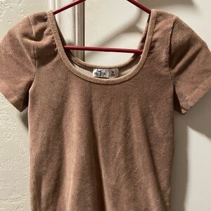Hollister Women's Tan Ribbed Top